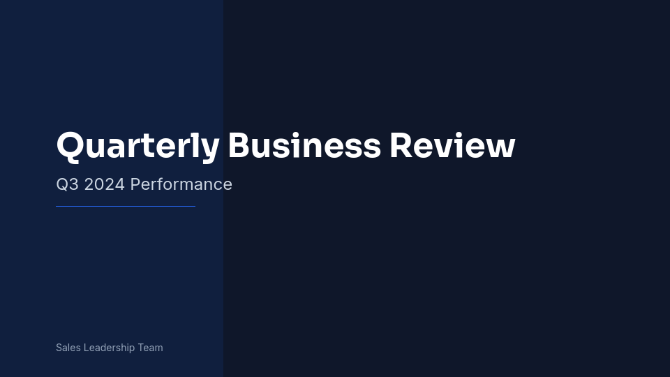 QBR Sales Leader: Revenue & Growth Review